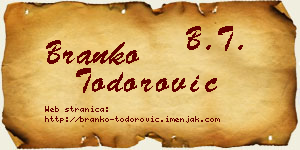 Branko Todorović vizit kartica